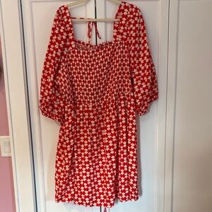 Ava & Viv Square Neck Ruched Dress NWT